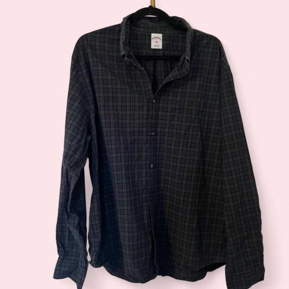 Brooks Brothers Dark Plaid Button-Down Shirt